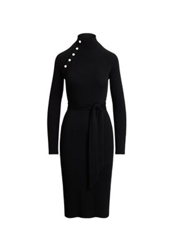 Lauren Ralph Lauren - LAUREN RALPH LAUREN Sukienka dzianinowa 200980036001 Czarny Slim Fit. Kolor: czarny. Materiał: bawełna