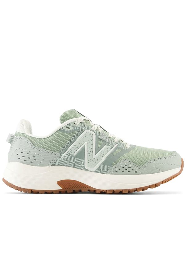 Buty New Balance WT410LT8 – zielone. Zapięcie: sznurówki. Kolor: zielony. Materiał: guma, syntetyk, materiał. Szerokość cholewki: normalna. Sport: fitness