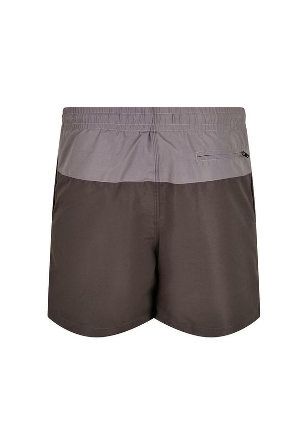 Urban Classics - Męskie Szorty Kąpielowe Block. Kolor: brązowy, zielony, wielokolorowy, szary. Styl: sportowy