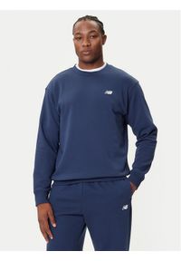 New Balance Bluza Small Logo MT41507 Granatowy Relaxed Fit. Kolor: niebieski. Materiał: bawełna