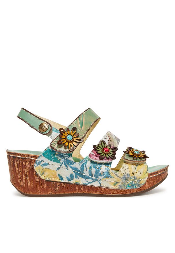 Sandały Laura Vita. Wzór: kolorowy
