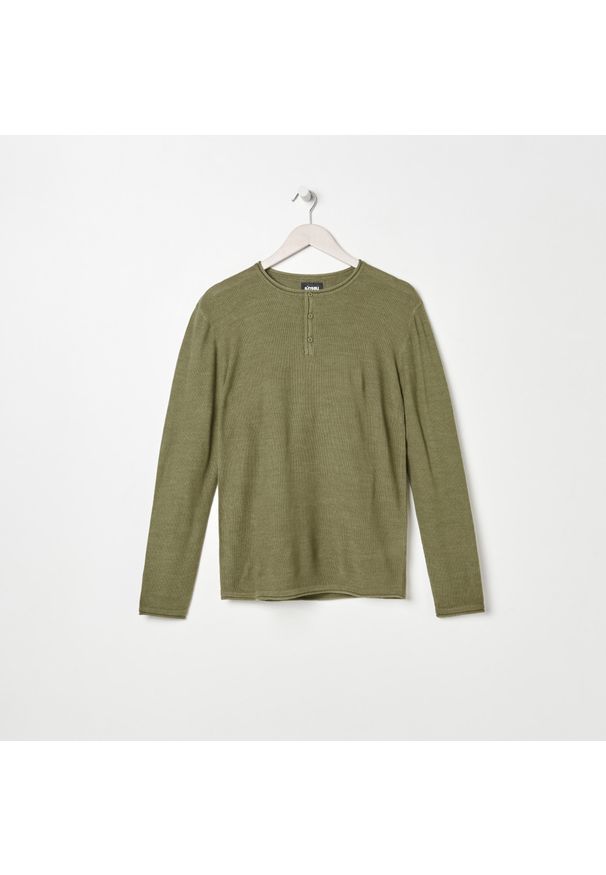 Sinsay - Sweter męski - Zielony. Kolor: zielony