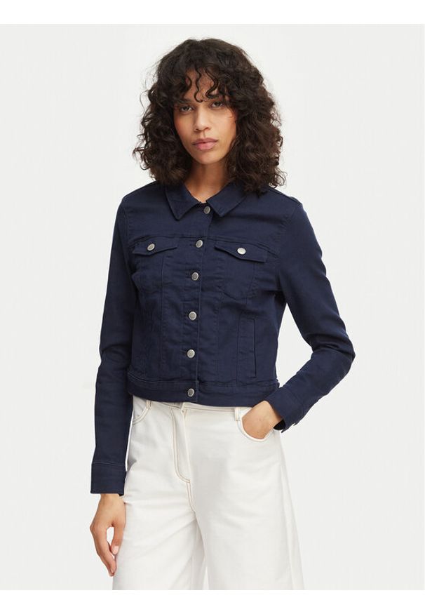 Vero Moda Kurtka jeansowa Wild 10284492 Granatowy Regular Fit. Kolor: niebieski. Materiał: jeans, bawełna