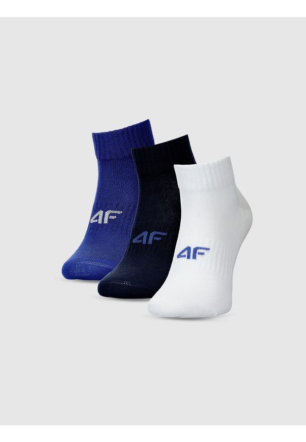 4f - 4F Skarpetki casual za kostkę (3-pack) chłopięce - multikolor 32-34. Kolor: wielokolorowy. Materiał: bawełna, włókno, materiał, poliamid, elastan