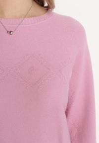 Born2be - Różowy Klasyczny Sweter Dzianinowy Odedia. Kolor: różowy. Materiał: dzianina. Styl: klasyczny #3