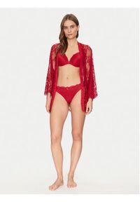 Hunkemöller Kimono Isabelle 300603 Czerwony. Kolor: czerwony. Materiał: syntetyk #3