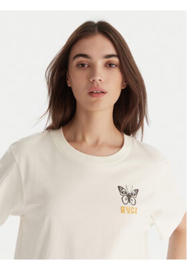 RVCA T-Shirt EVJZT00164 Biały Reglan Fit. Kolor: biały. Materiał: bawełna