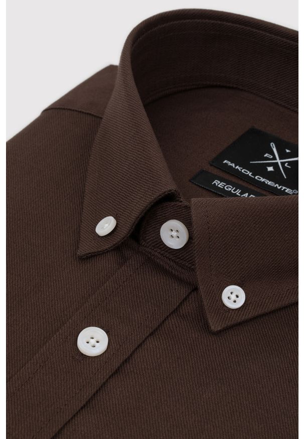 Pako Lorente - PAKO LORENTE – Brązowa bawełniana koszula męska. Kolor: czarny, brązowy, zielony. Materiał: bawełna. Długość rękawa: długi rękaw. Długość: długie. Wzór: gładki
