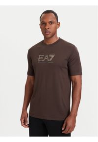 EA7 Emporio Armani T-Shirt 7M002239 AF13739 U6027 Brązowy Regular Fit. Kolor: brązowy. Materiał: wiskoza #1