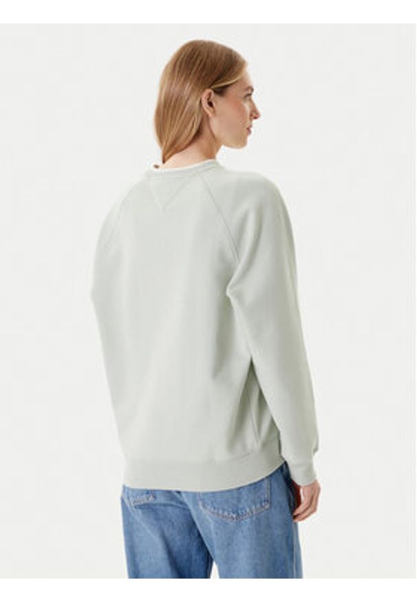 Tommy Jeans Bluza Script DW0DW21196 Zielony Regular Fit. Kolor: zielony. Materiał: bawełna