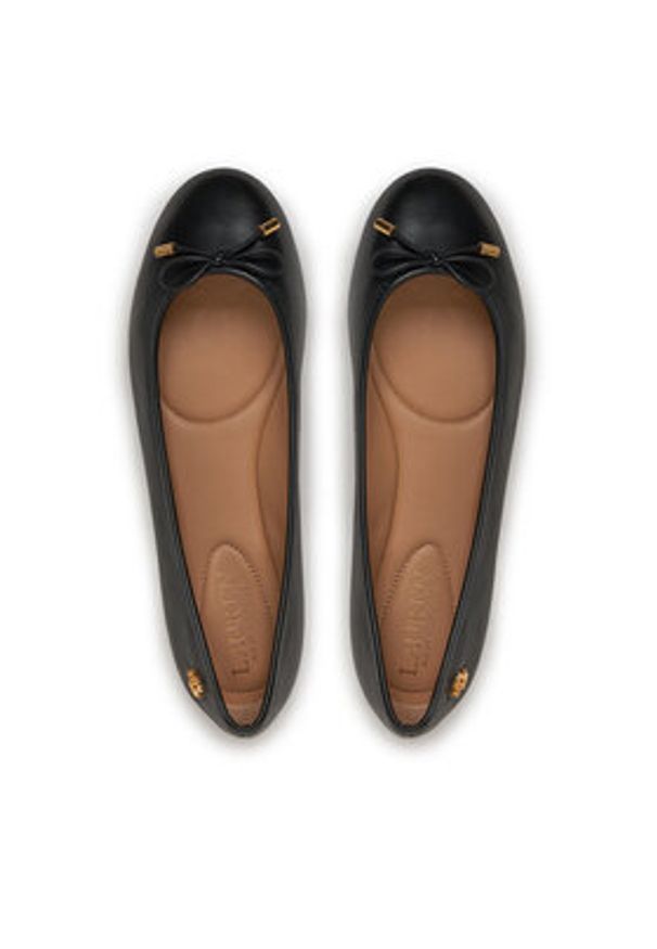 Lauren Ralph Lauren Baleriny 802940603001 Czarny. Kolor: czarny. Materiał: skóra