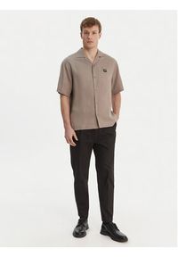 Hugo - HUGO Koszula Espino 50560593 Brązowy Oversize. Kolor: brązowy. Materiał: lyocell #5