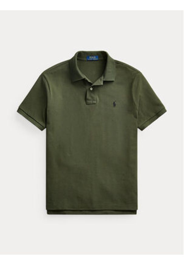 Polo Ralph Lauren Polo 710680784197 Zielony Custom Slim Fit. Typ kołnierza: polo. Kolor: zielony. Materiał: bawełna