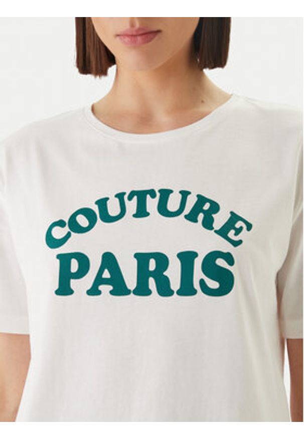 Morgan T-Shirt 261-DARIS Biały Regular Fit. Kolor: biały. Materiał: bawełna