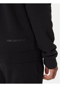 Karl Lagerfeld - KARL LAGERFELD Bluza 705751 500900 Czarny Regular Fit. Typ kołnierza: dekolt w karo. Kolor: czarny. Materiał: bawełna #5