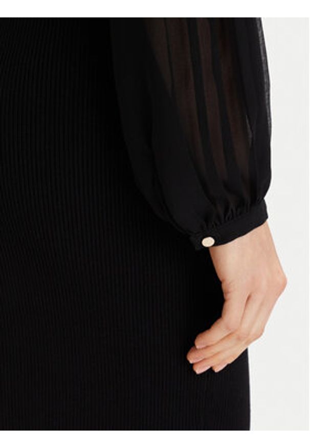 French Connection Sukienka dzianinowa 71ZBU Czarny Slim Fit. Kolor: czarny. Materiał: wiskoza