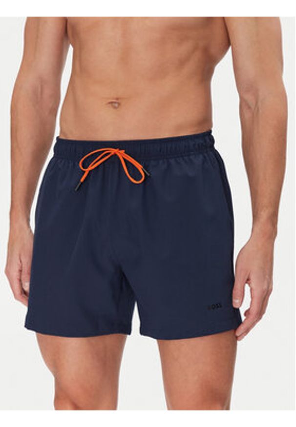 BOSS Szorty kąpielowe Tio 50491601 Granatowy Regular Fit. Kolor: niebieski. Materiał: syntetyk