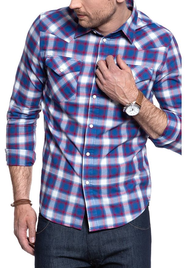 Lee - KOSZULA LEE WESTERN SHIRT LIMOGES L643GIFE 112115355. Materiał: materiał. Wzór: kratka
