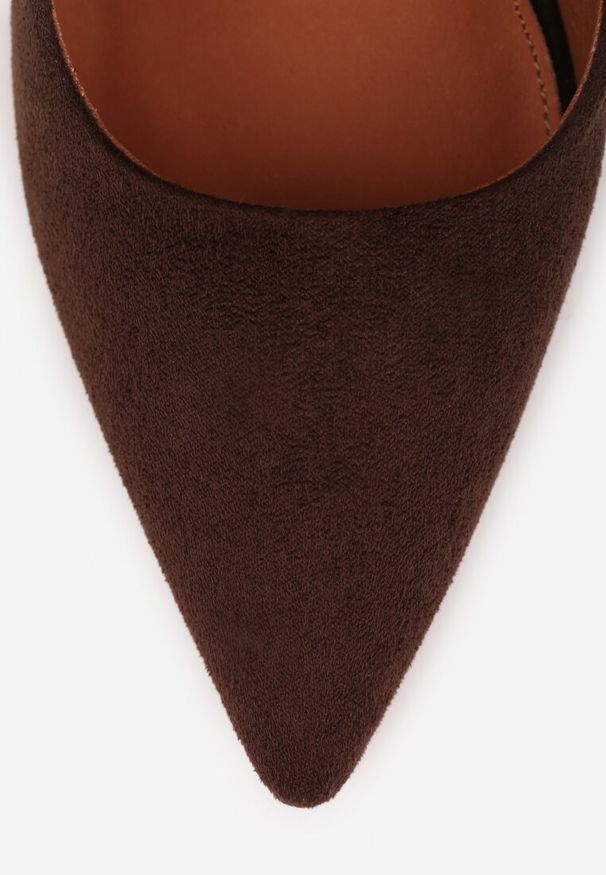 Renee - Brązowe Szpilki Vices na Klepsydrowym Obcasie ze Skórzaną Wkładką Enaille. Okazja: na imprezę. Kolor: brązowy. Materiał: skóra. Obcas: na obcasie. Styl: klasyczny. Wysokość obcasa: średni