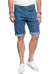 Mustang - SPODENKI MUSTANG 5 Pocket Short DENIM BLUE 1007373 5000 310. Materiał: denim