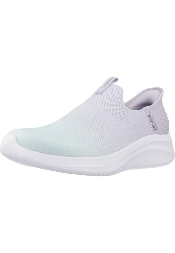 skechers - Buty do chodzenia damskie Skechers Ultra Flex. Zapięcie: bez zapięcia. Kolor: zielony. Materiał: syntetyk, materiał, tkanina. Szerokość cholewki: normalna. Sport: turystyka piesza