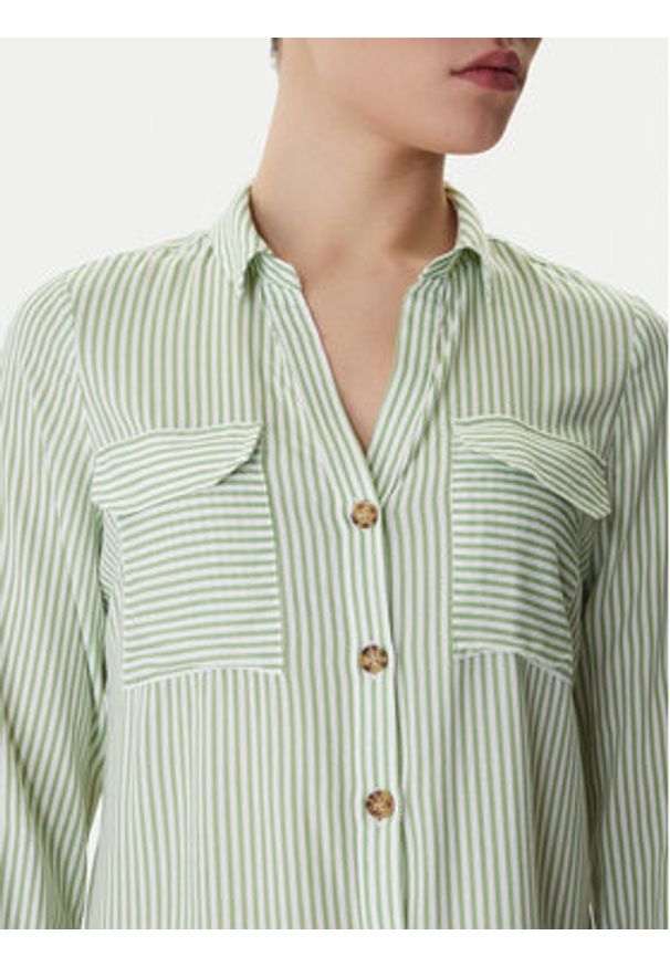 Vero Moda Koszula Bumpy 10275283 Zielony Regular Fit. Kolor: zielony. Materiał: wiskoza