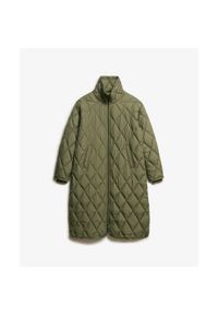Damska kurtka puchowa Superdry Superlong Liner. Kolor: zielony. Materiał: puch. Długość rękawa: długi rękaw #1