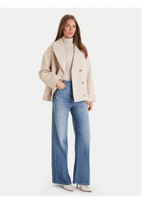 Morgan Płaszcz wełniany 252-GMOON Beżowy Regular Fit. Kolor: beżowy. Materiał: syntetyk #2