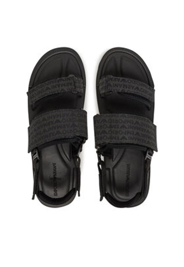 Emporio Armani Sandały X4P141 XR343 K001 Czarny. Kolor: czarny. Materiał: materiał