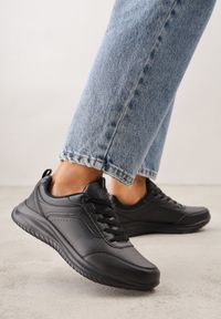 Born2be - Czarne Sznurowane Buty Sportowe z Cholewką przed Kostkę z Przeszyciami Tereditee. Wysokość cholewki: przed kostkę. Kolor: czarny. Szerokość cholewki: normalna #8