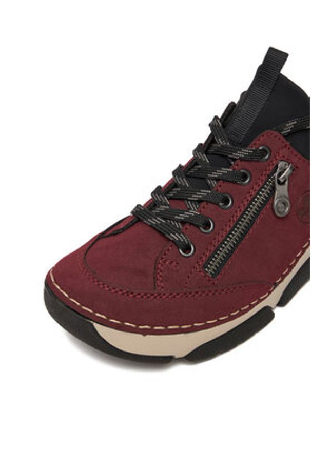 Rieker Sneakersy 45973-36 Bordowy. Kolor: czerwony. Materiał: materiał