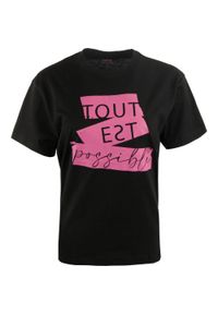 WE THE PEOPLE - Koszulka Minerva Black dla kobiet - Wygodny i Modny Design. Typ kołnierza: polo. Kolor: czarny. Materiał: bawełna. Wzór: nadruk. Styl: elegancki #1