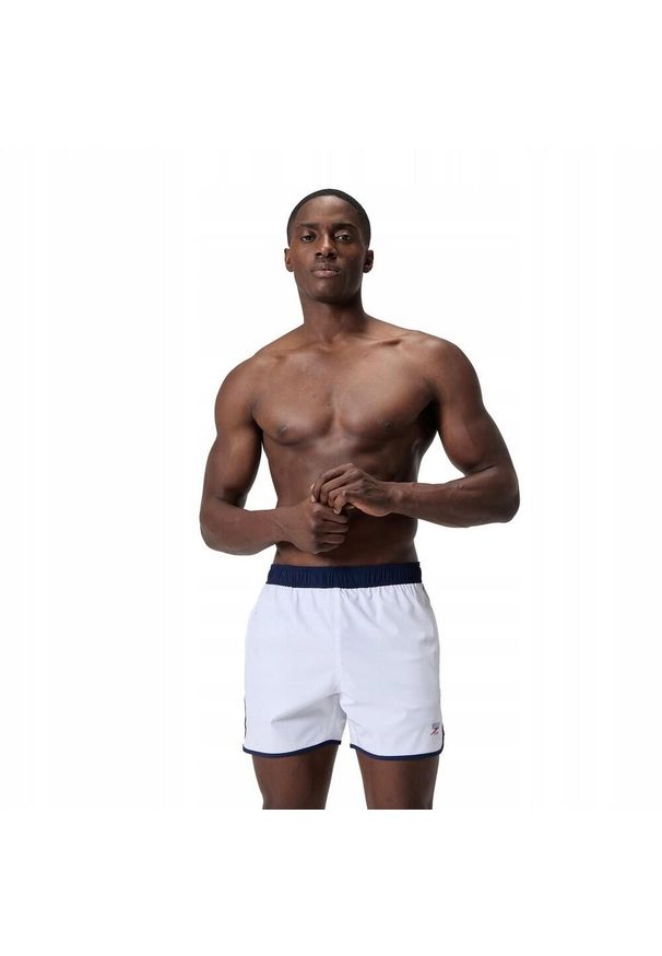Speedo - Męskie Spodenki Kąpielowe Z Logo Volley. Kolor: biały. Styl: sportowy