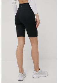 Calvin Klein Performance szorty treningowe CK Essentials damskie kolor czarny z nadrukiem high waist. Stan: podwyższony. Kolor: czarny. Materiał: skóra, dzianina. Wzór: nadruk #3