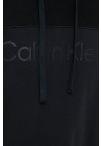 Calvin Klein Underwear Bluza piżamowa damska kolor czarny bawełniana. Kolor: czarny. Materiał: bawełna. Długość: długie. Wzór: nadruk