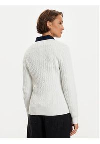 GANT - Gant Kardigan 4800103 Biały Slim Fit. Kolor: biały. Materiał: bawełna #2