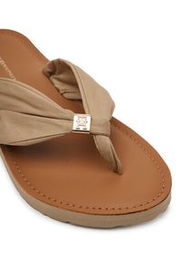 TOMMY HILFIGER - Tommy Hilfiger Japonki Th Elevated Beach Sandal FW0FW06985 Brązowy. Kolor: brązowy. Materiał: materiał #5