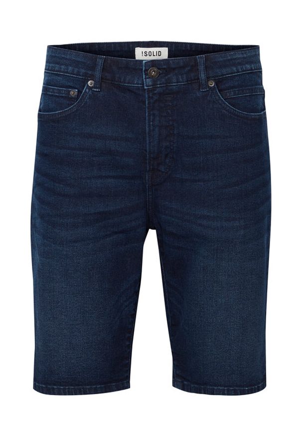 !SOLID - Solid Szorty jeansowe 21104980 Granatowy Regular Fit. Kolor: niebieski. Materiał: bawełna