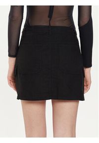 only - ONLY Spódnica mini Malfy-Caro 15310982 Czarny Regular Fit. Kolor: czarny. Materiał: len, wiskoza