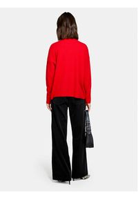 Sisley Sweter 1044M103K Czerwony Boxy Fit. Kolor: czerwony. Materiał: wełna #7