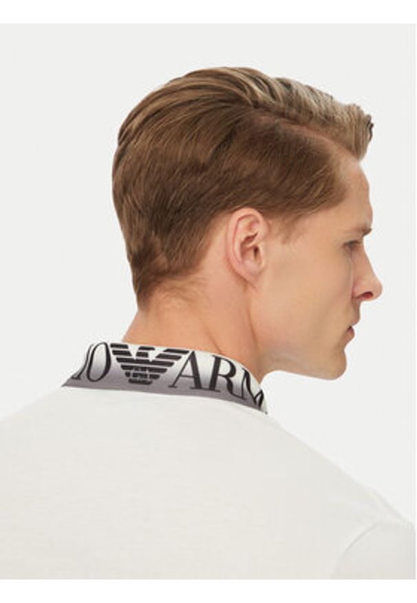 Emporio Armani Polo EM000571 AF20432 U0002 Biały Regular Fit. Typ kołnierza: polo. Kolor: biały. Materiał: bawełna