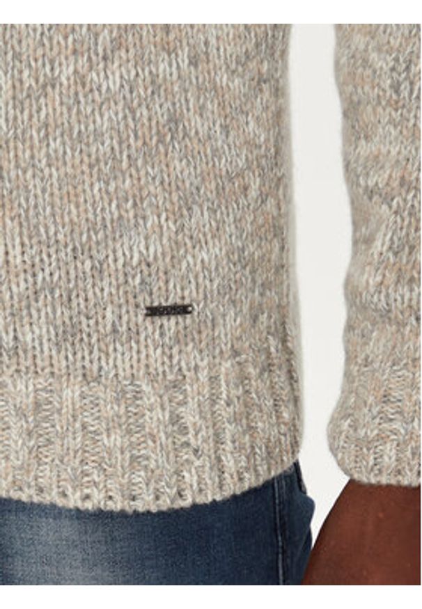 JOOP! Golf 17 JK-27Valtino 30043452 Beżowy Modern Fit. Typ kołnierza: golf. Kolor: beżowy. Materiał: wełna