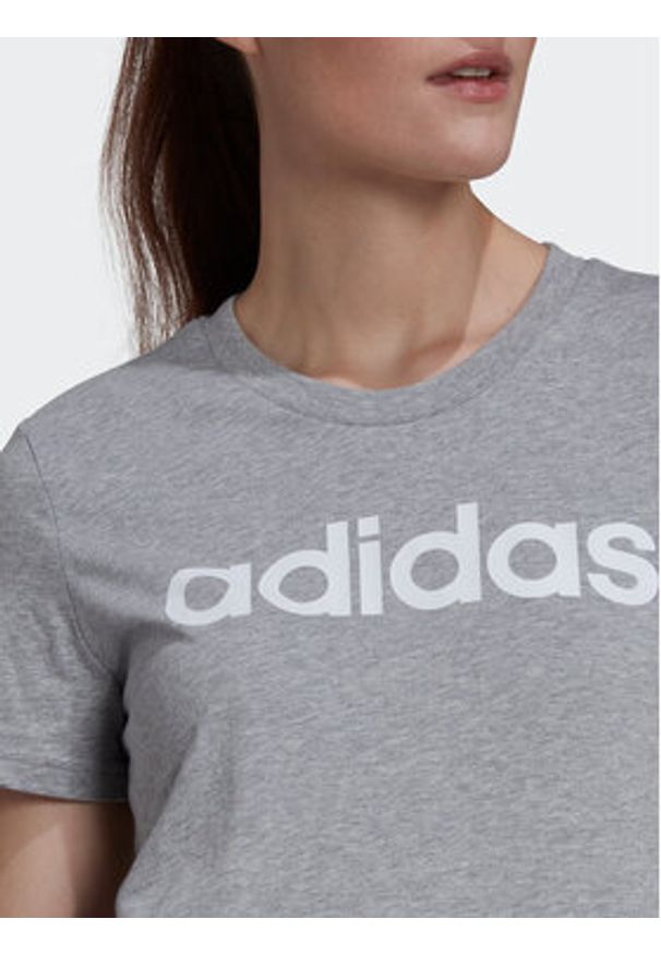 Adidas - adidas T-Shirt Essentials Logo HL2053 Szary Slim Fit. Kolor: szary. Materiał: bawełna