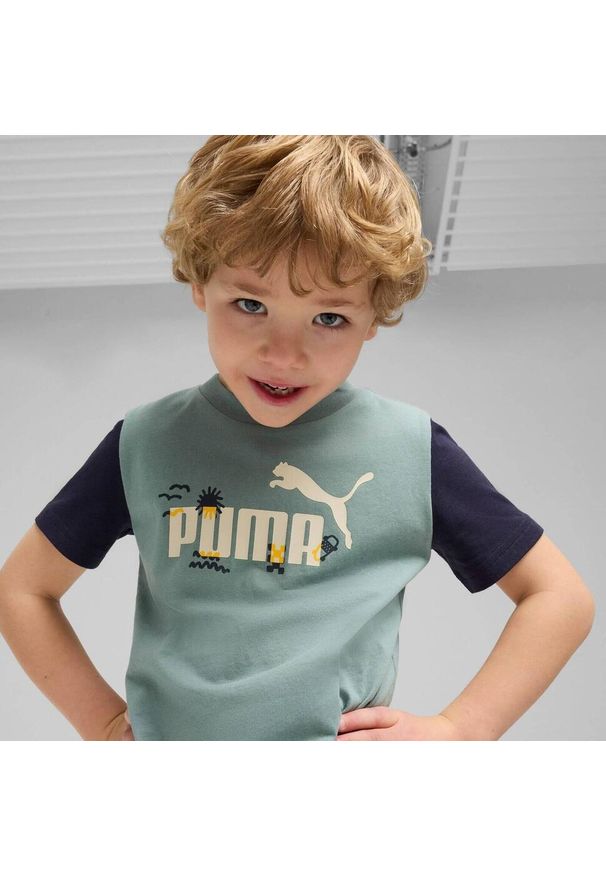 Koszulka Puma Sandy Adventures Tee Ps, Dzieci. Kolor: niebieski. Materiał: bawełna, materiał