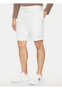 TOMMY HILFIGER - Tommy Hilfiger Szorty sportowe Small Logo MW0MW38698 Biały Regular Fit. Kolor: biały. Materiał: bawełna. Styl: sportowy #1