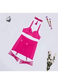 Intica - Komplet bielizny z połyskiem na romantyczne wieczory Jette. Kolor: różowy. Materiał: materiał #1