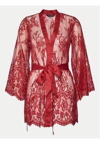 Hunkemöller Kimono Isabelle 300603 Czerwony. Kolor: czerwony. Materiał: syntetyk