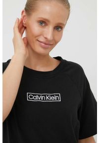 Calvin Klein Underwear koszulka nocna damska kolor czarny. Kolor: czarny. Materiał: dzianina