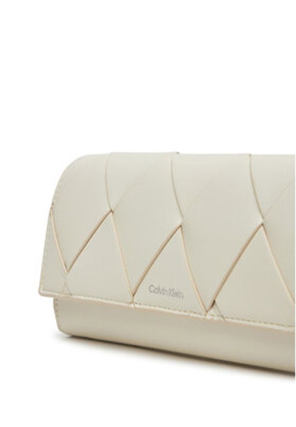 Calvin Klein Torebka Ck Woven Convertible Wallet Bag K60K612970 Biały. Kolor: biały. Materiał: skórzane