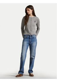 Polo Ralph Lauren Kardigan 211955298003 Szary Slim Fit. Typ kołnierza: polo. Kolor: szary. Materiał: bawełna #5